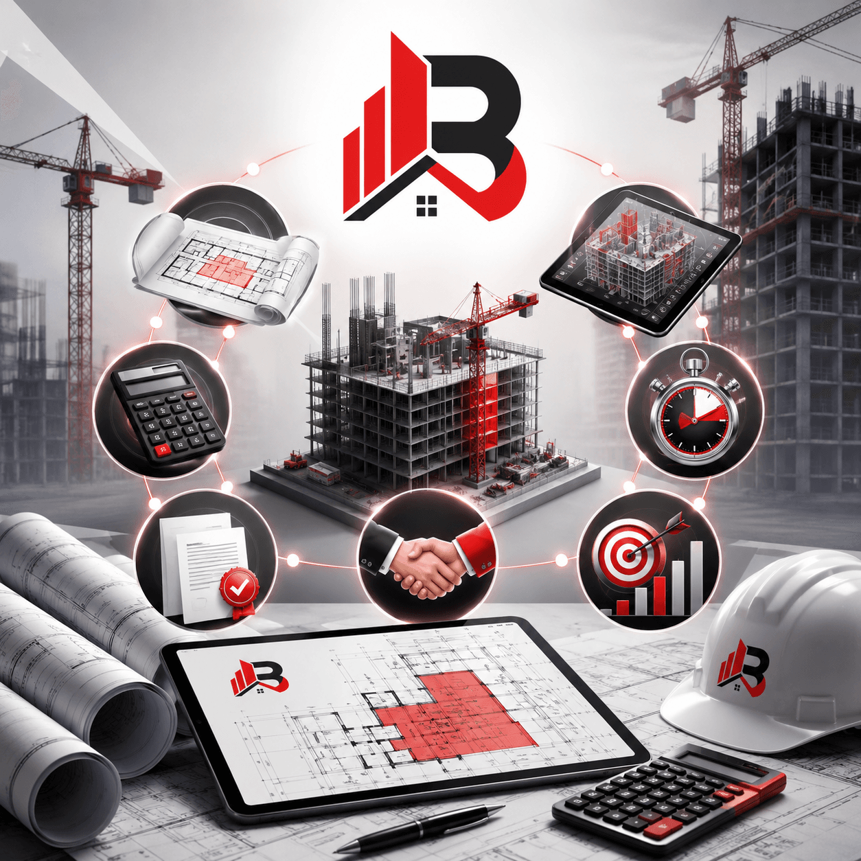 Construction estimating and quantity takeoff visual representation