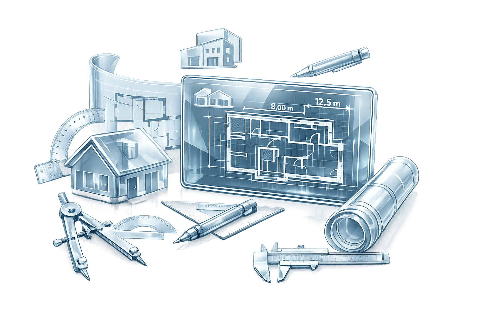 Architectural drafting process from project information to coordinated construction drawings