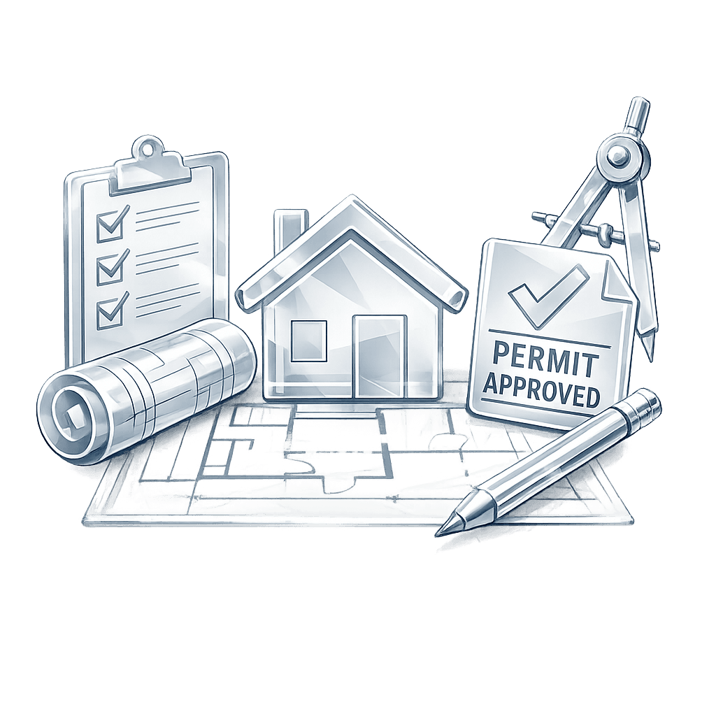 Permit drawing process from project information to submission-ready construction documents
